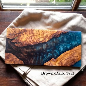 Custom Resin&Olive Wood Charcuterie Board,Personalized Epoxy Cutting Board,Cheese and Serving Platter,Unique Kitchen Decor,Housewarming Gift