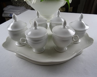 Vassoio raro da collezione in porcellana Creampots, buone condizioni, Francia vintage