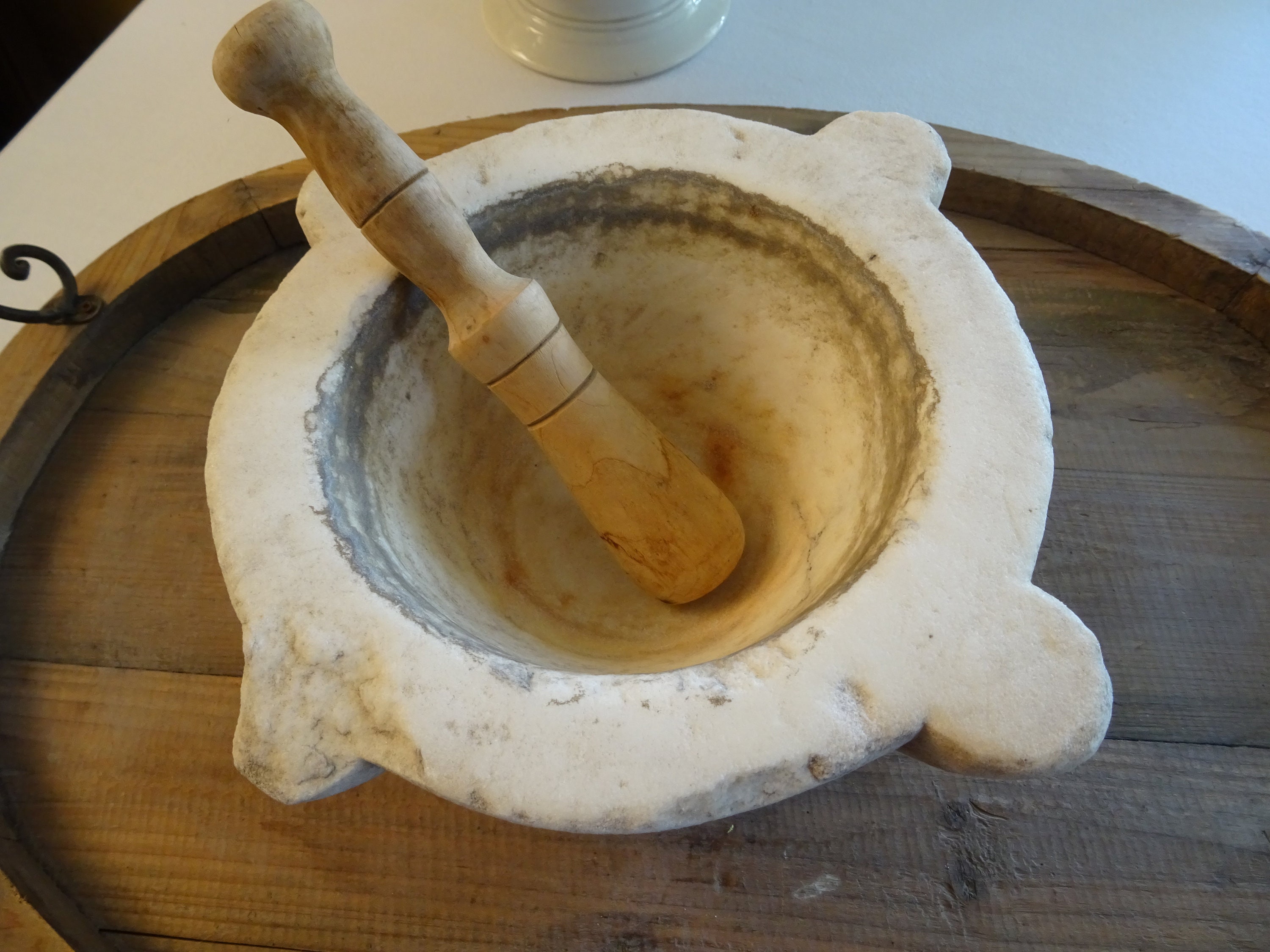 Vintage Solid, Heavy Marble Mortar and Pestle Set