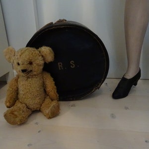 Hat box, Hat case, Black, Leather-like, Vintage, Decoration, Luggage