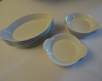 1 of 3 set of 6 casserole dishes Pilivit white patterned