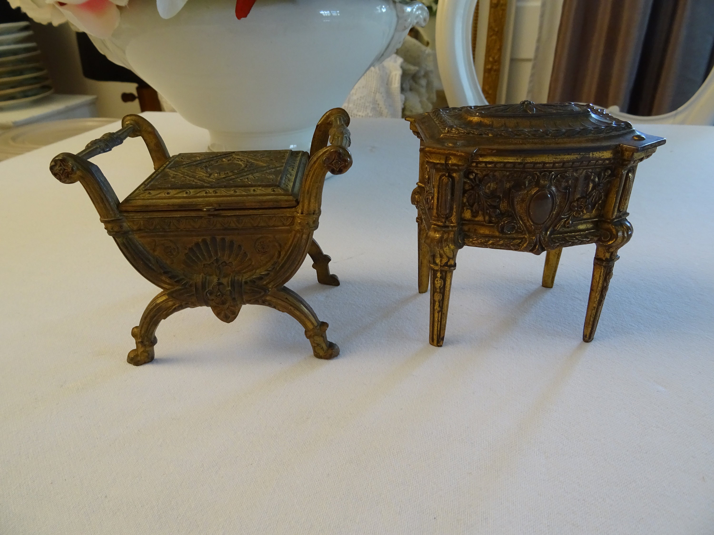 Antique Jewelry Box, Chest of Drawers Rococo, Jewelry Box