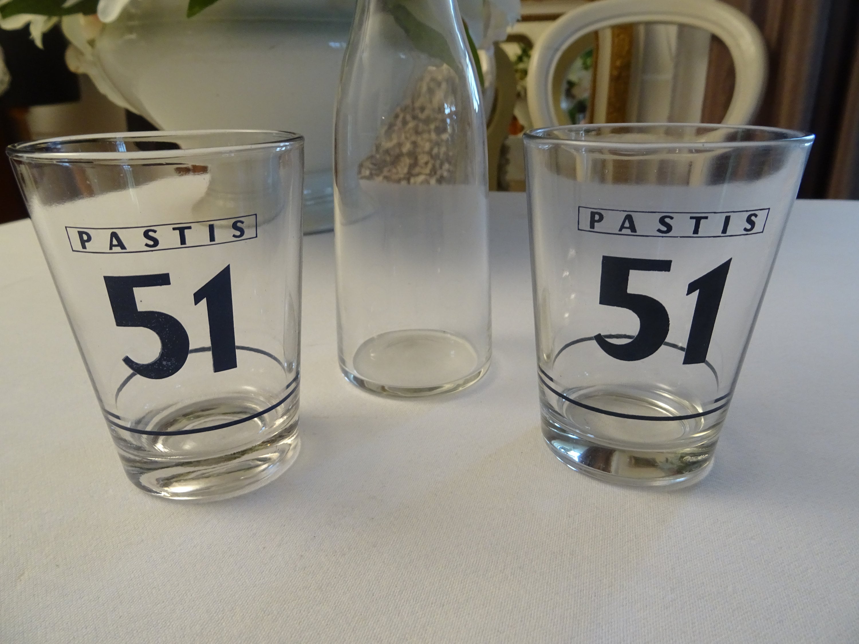 Pastis 51 Glasses Carafe Set , French Glasses Vintage Cafe Bar
