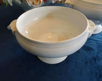 Soupiere by Sarreguemines & Digoin from France without lid, earthenware, Ironstone (3L), Vintage, Antique