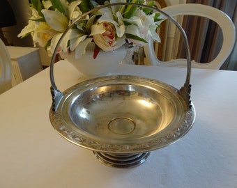 Silver-plated handle - basket, fruit bowl, fruit basket, Art Deco, France, hallmarked, silverware, antique
