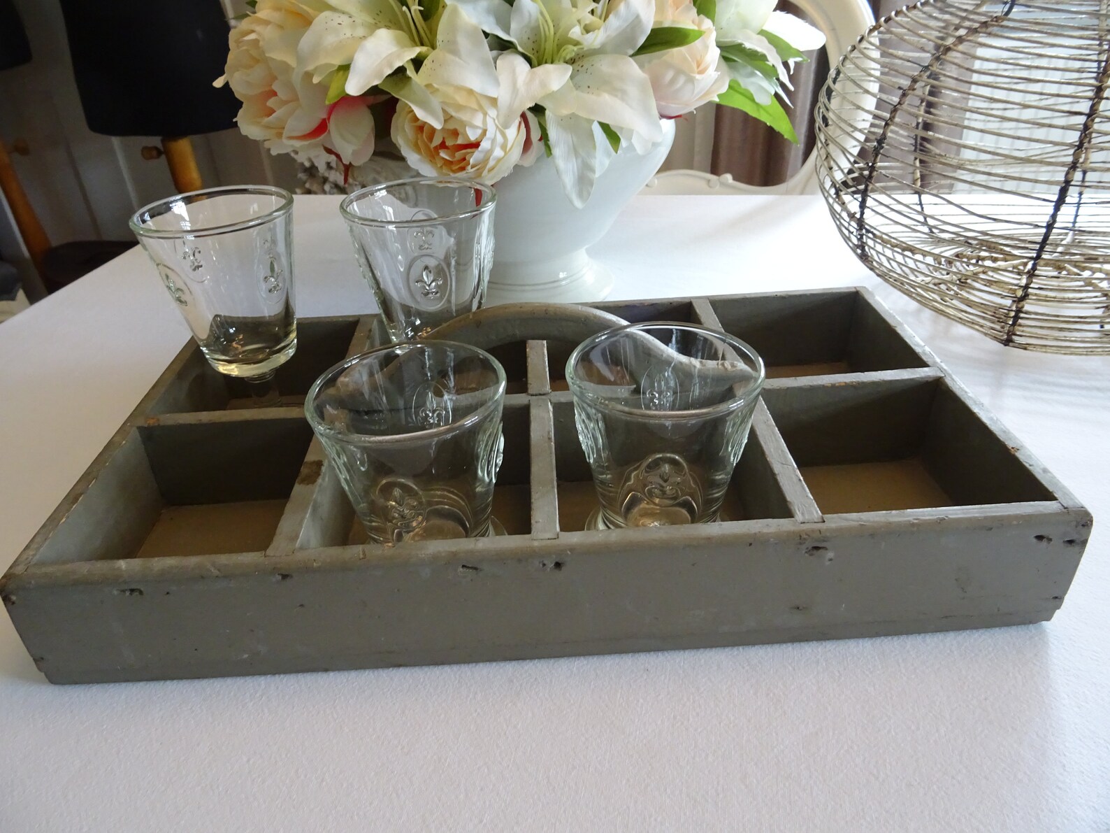 Antique handle tray / carrying tray unique piece from France Etsy