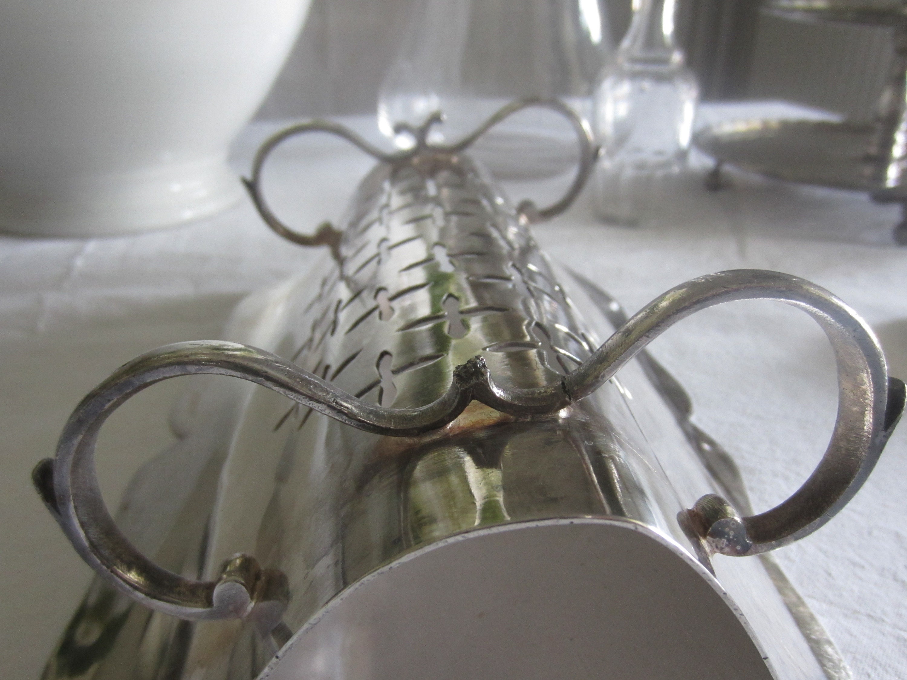 Silverplated asparagus holder vintage kitchen decoration Etsy