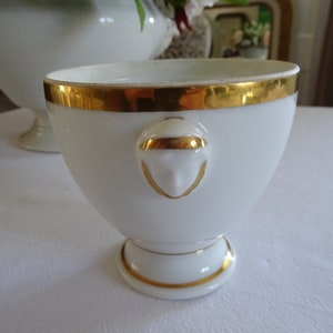 Antique Vessel, Porcelain Mug with Women&#39;s Heads, Gold Fitting, France, Vintage