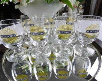 Lot De 7 Verres à Pastis 51 Anciens – Signés Arc France, Fabrication Française