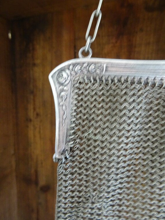 Silver antique bag, Opera bag, Vintage, Art Nouve… - image 4