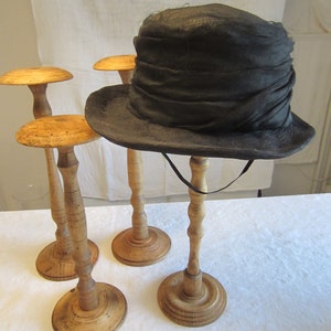 Antique hat with silk organza, vintage, decoration