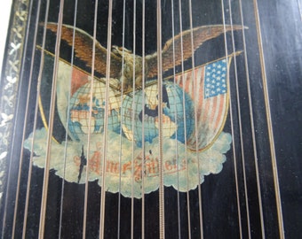 Antique Ancient Unique Zither Musical Instrument Very Rare German