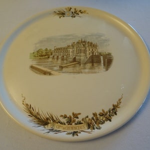 Cake Plate, Chenonceau, Castle, France, Chateau, Vintage, Table Setting, Souvenir, Keepsake, Memory, Collectible