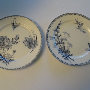 Single plate Sarreguemines France, FERIA, antique, earthenware, ironstone