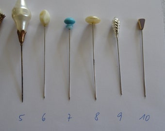 No. 10 - Single Antique Hat Pin, Hat Embellishment, Hatpin, France, Vintage, Antique, Pin