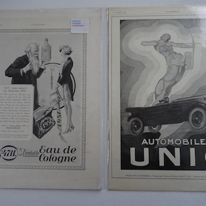 Ulotki reklamowe czasopisma gazety foliowane kartonowe tyły Francja vintage