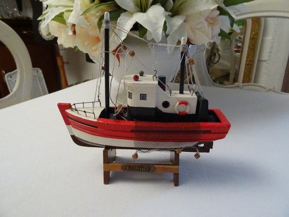 Model Breton Wooden Fishing Boat CHALUTIER Trawler Fishing Net France  Collector Maritime -  Sweden