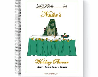 Planificador de bodas musulmanas personalizado: regalo para novias del sur de Asia