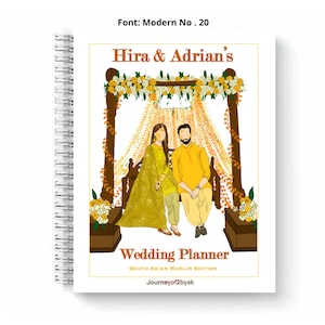 Personalized Yellow Muslim Wedding Planner: South Asian Bridal Gift
