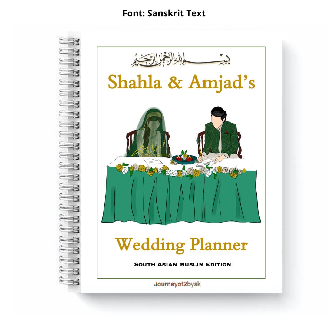 Personalized Muslim Wedding Planner Green, Pakistani, South Asian