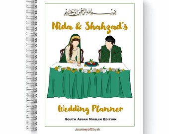 Planificador de bodas musulmanas personalizado: regalo para novias del sur de Asia