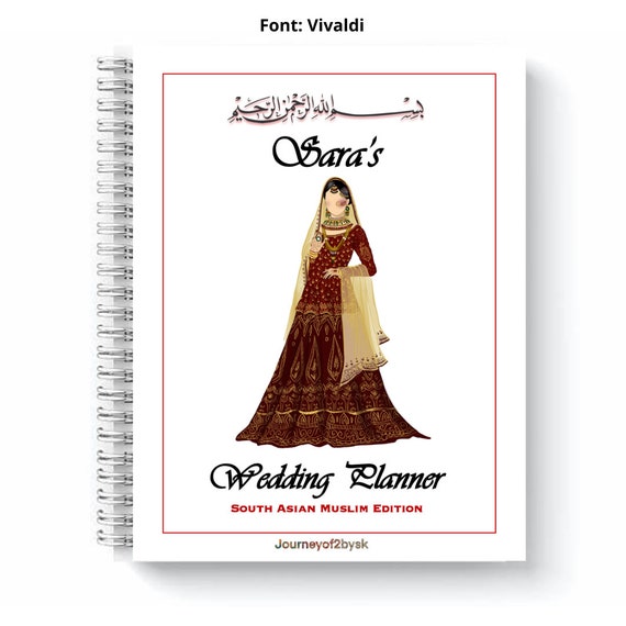 Personalized Red Muslim Wedding Planner: South Asian Bridal Gift