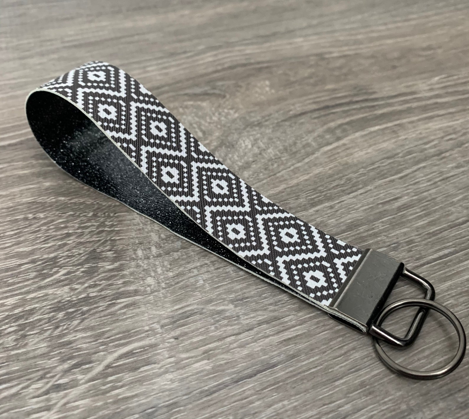 Faux leather keychain wristlet Etsy