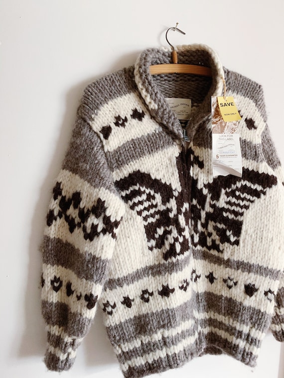 Vintage Genuine Cowichan Indian Knit, Hand Spun, H