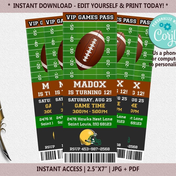 Football Birthday Video Invitation Etsy UK