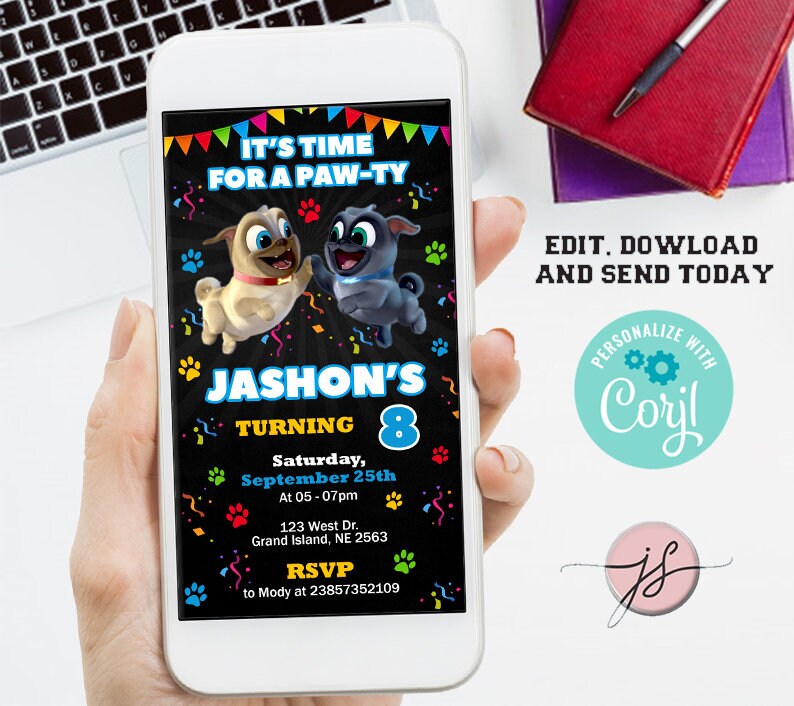 Electronic Invitation Birthday party Invitation Mobile Etsy