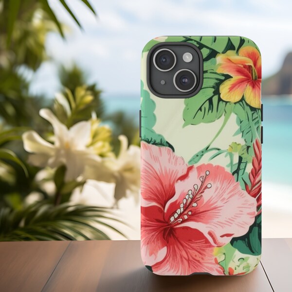 Tropical iPhone case, Hibiscus phone case, Beach Phone Case, Goggle Phone Phone, Trendy phone case, Beachy phone case, Summer phone case