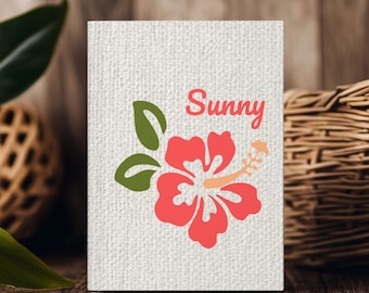 Personalisierte Hibiskus Notizbuch: Tropisches Blumen Notizbuch mit Name