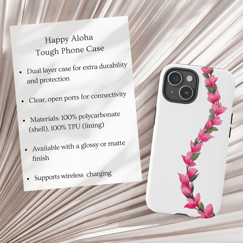 Telefoonhoesje: Hawaiian Flower Lei-ontwerp (glanzende of matte afwerking) afbeelding 3
