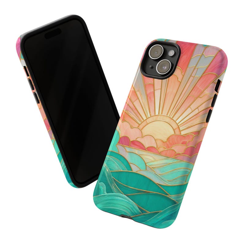 Sunset Beach Phone Case: Island Vibes in Stained Glass (Matte or Glossy) image 7