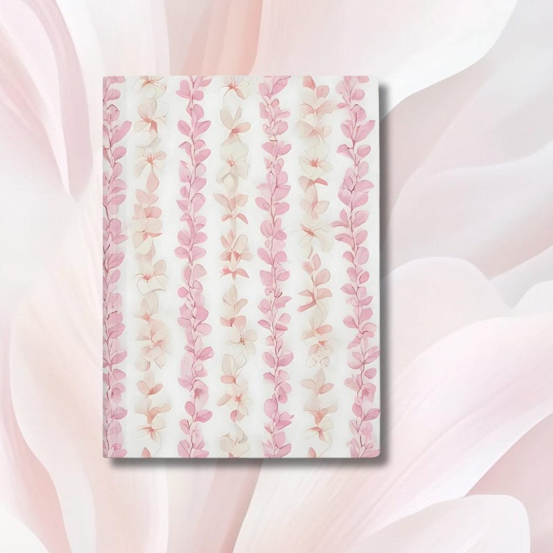 Hawaiian Flower Lei Journal, Soft Pink Floral Hardcover Notebook, 150 Lined Pages, Tropical Gift for Her immagine 3