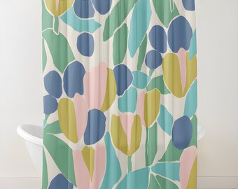 Boho Shower Curtain, Matisse Inspired, Colorful Abstract (71x74 inches)