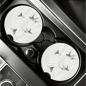 Coastal Soapstone Car Coasters, Ocean Stingray Design (Set of 2)