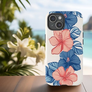 Hibiscus Case For iPhone 16, 15, 14, 13, 12, 11 Samsung, Google Pixel, Tough Phone Cases, Custom Phone Cases, Tropical Hawaiian Phone Case