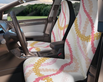 Fundas para asientos de coche con estampado tropical hawaiano, diseño de flores (juego de 2)