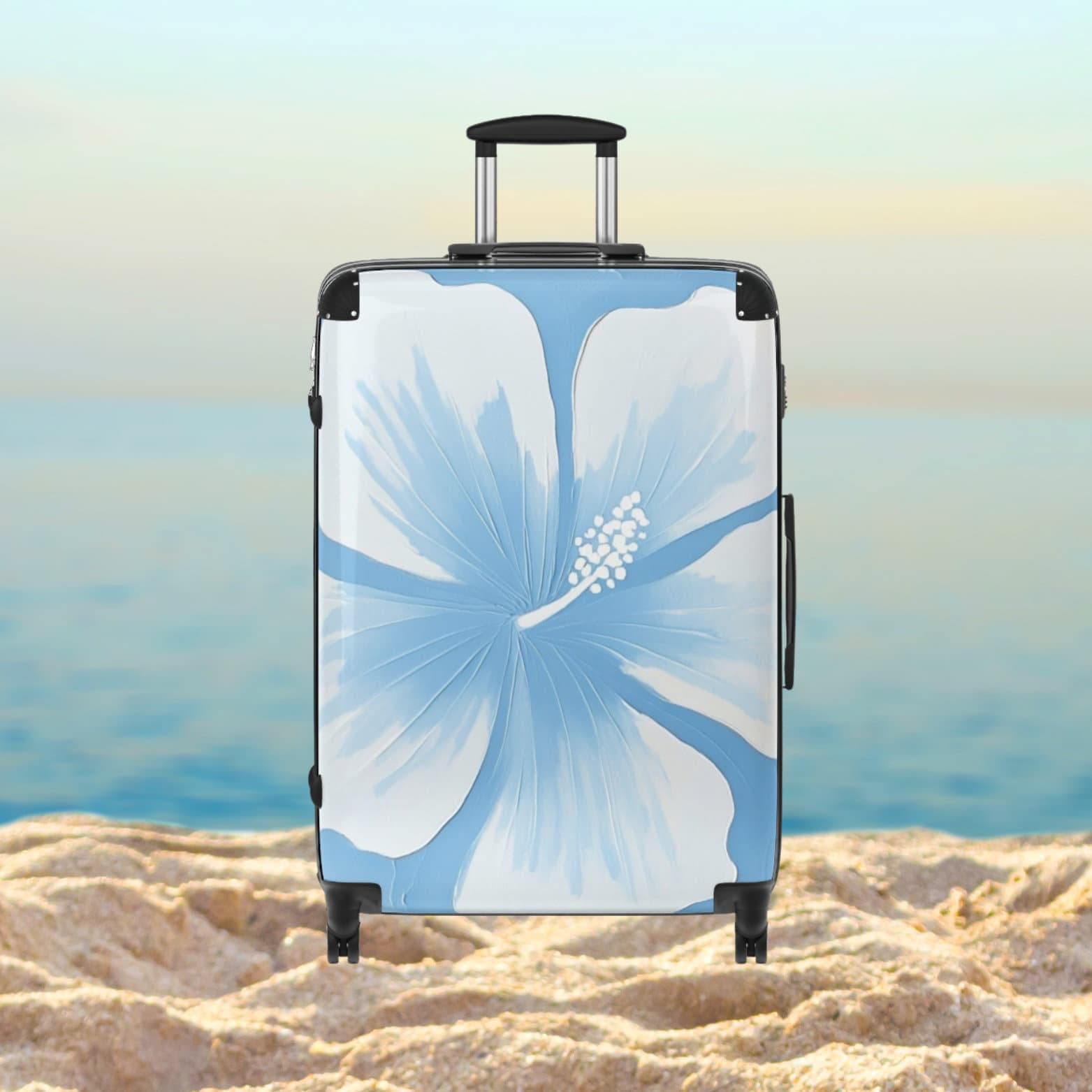 Hawaiian Suitcase: Vibrant Hibiscus Print - Durable Hardshell