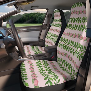 Hawaiian Flower Lei Car Seat Covers, Set of 2, Tropical Floral Aloha Car Seat Covers, Front Seat Protectors, Hawaiian Car, New Car Gift