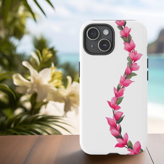 Phone Case: Hawaiian Flower Lei Design (Glossy or Matte Finish)
