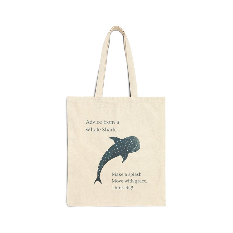 Sac fourre-tout requin baleine : toile de coton écologique - durable et élégante image 10