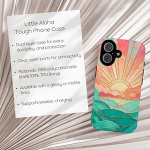 Sunset Beach Phone Case: Island Vibes in Stained Glass (Matte or Glossy) image 3