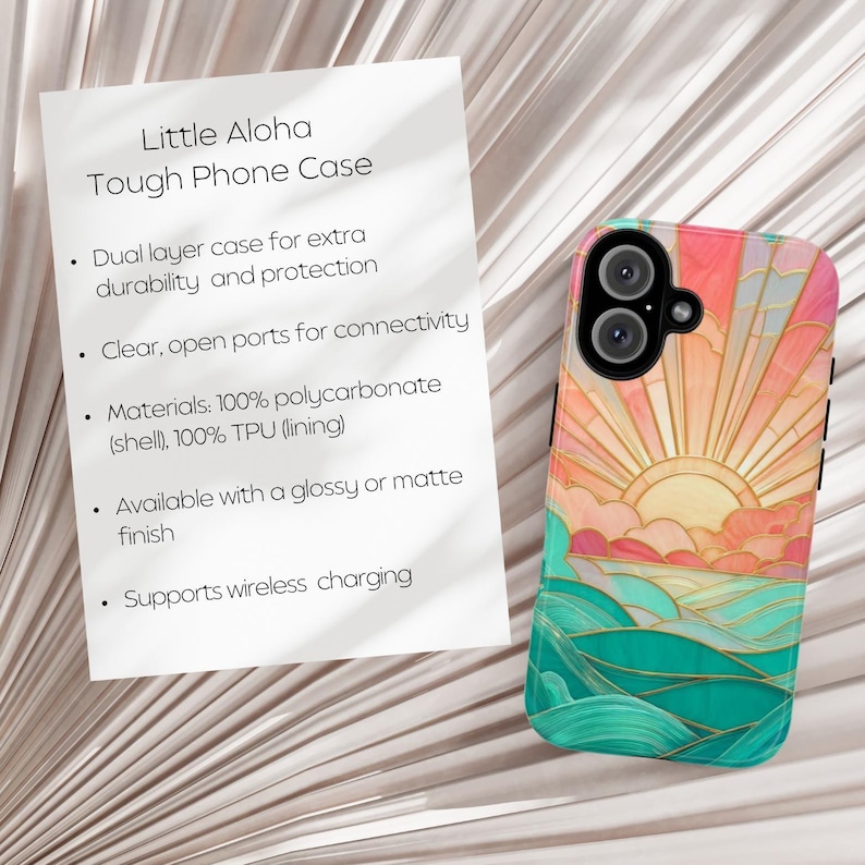 Sunset Beach Phone Case: Island Vibes in Stained Glass (Matte or Glossy) image 3