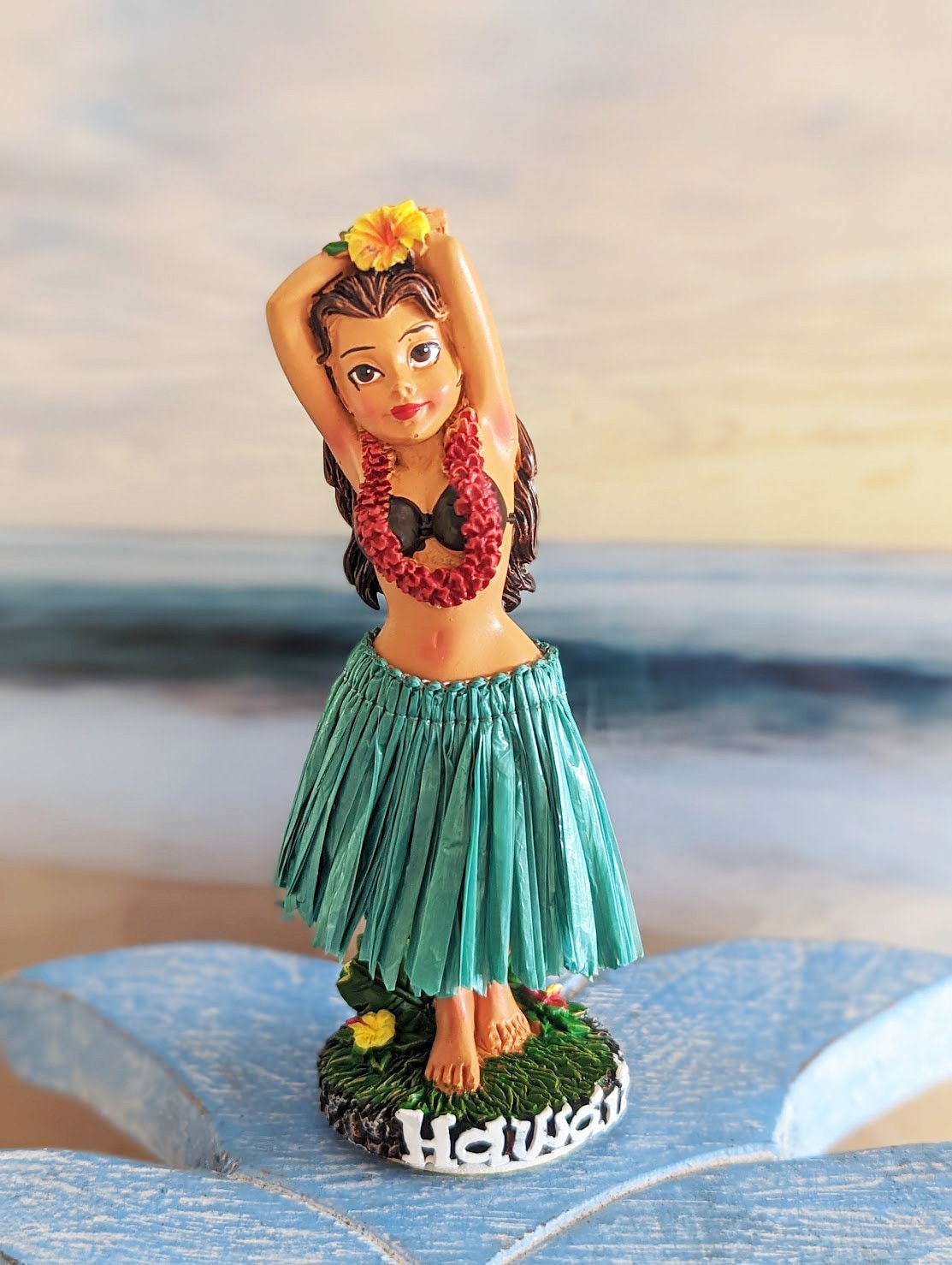 Hawaii Wackel Figur Hula Mädchen Auto Wackeldackel Dashboard Figur, 11cm  NEU