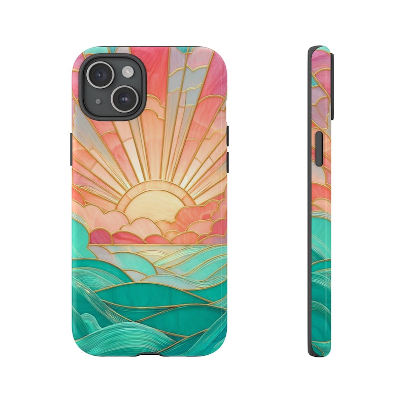Sunset Beach Phone Case: Island Vibes in Stained Glass (Matte or Glossy) image 6