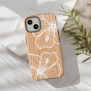 Funda para teléfono con diseño tropical de hibisco, mate o brillante (compatible con iPhone y Samsung) imagen 9