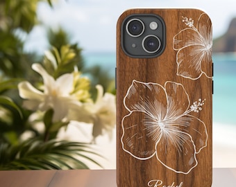 Telefoonhoesje: hibiscus tropische bloem - stoere matte of glanzende afwerking