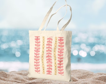 Aloha Floral Tote Bag: Tropical Canvas, Hawaiian Flower Print